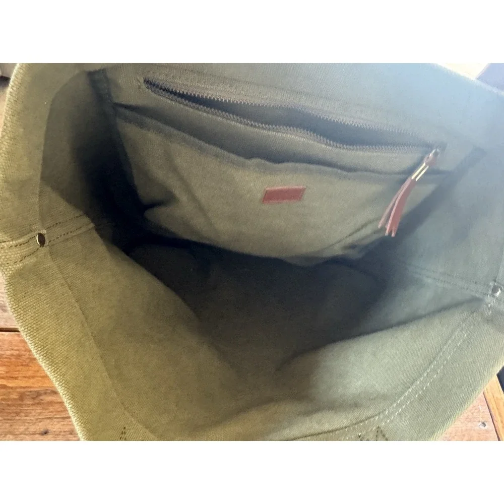 Thick Canvas Tote Universal Thread Olive Army Green - Picture 2 of 6